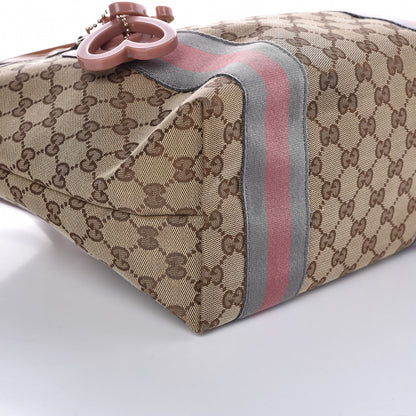 Gucci Monogram Patent Web Jolie Tote Bag Pink 9 of 10
