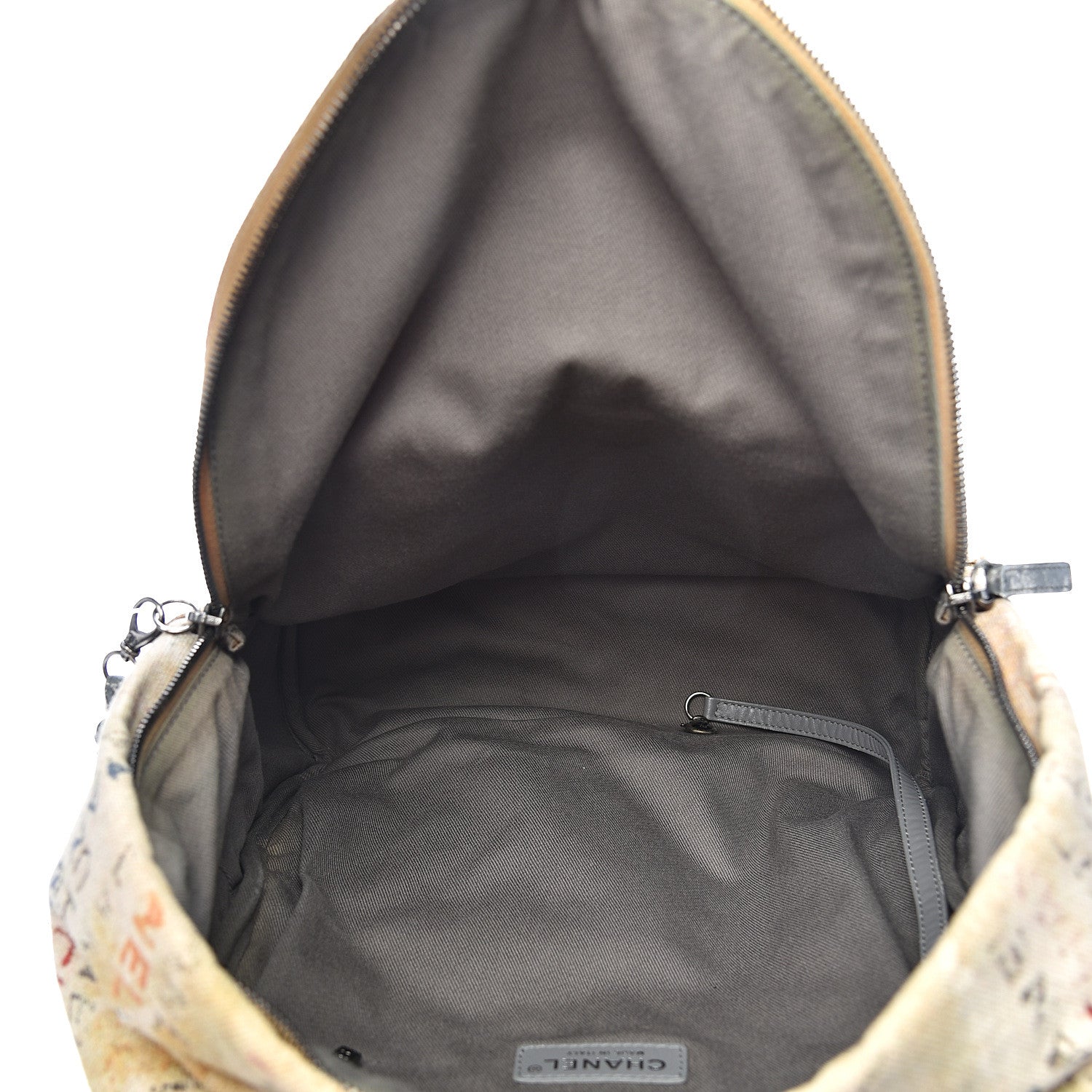 Chanel Graffiti Printed Canvas Medium Backpack Beige 4 of 9