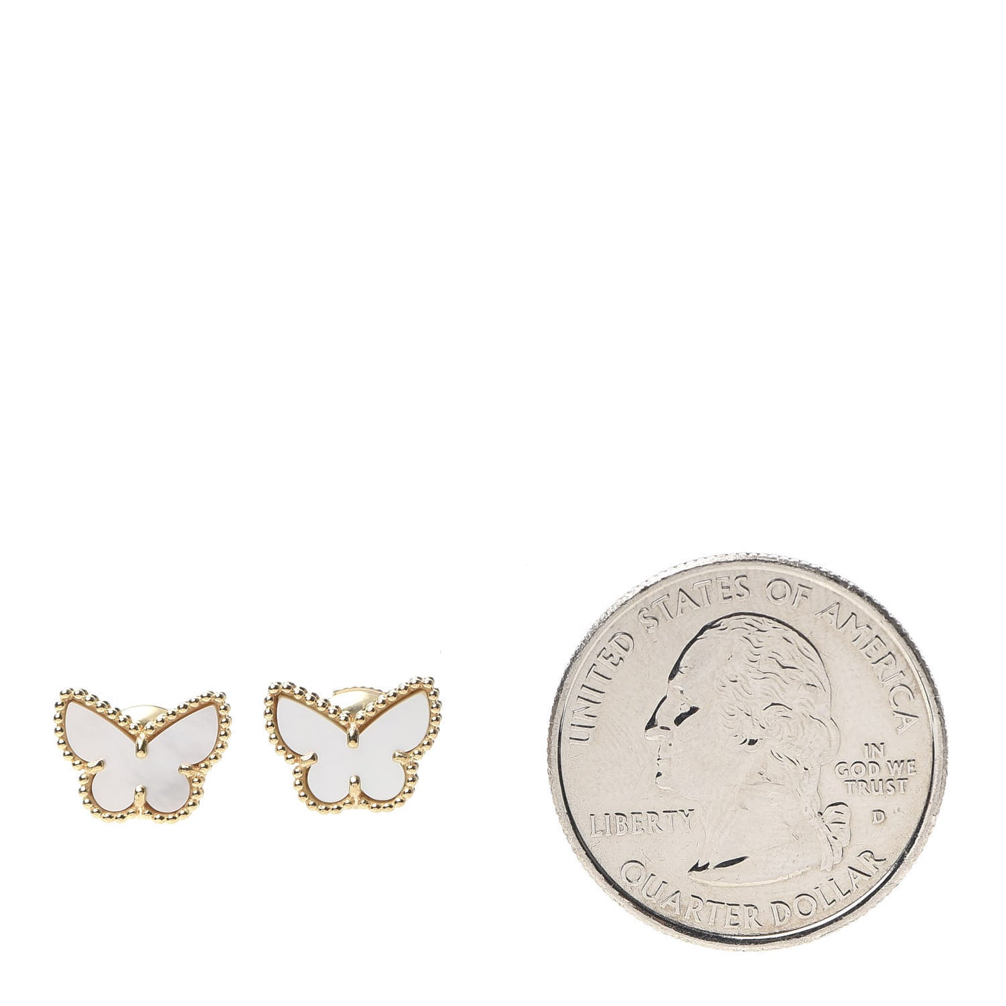 18K Yellow Gold Mother of Pearl Sweet Alhambra Butterfly Earrings