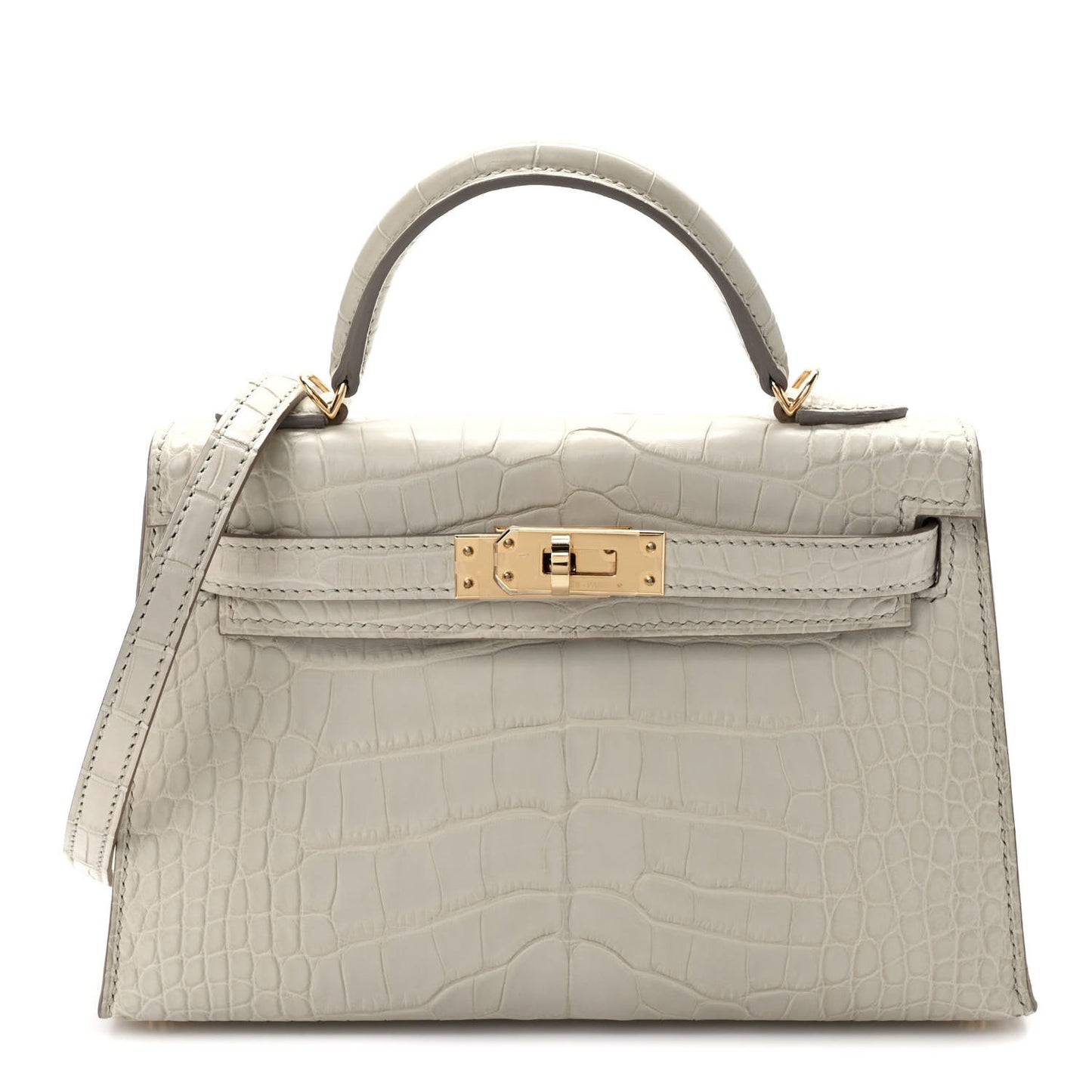 Matte Alligator Mini Kelly Sellier 20 Beton