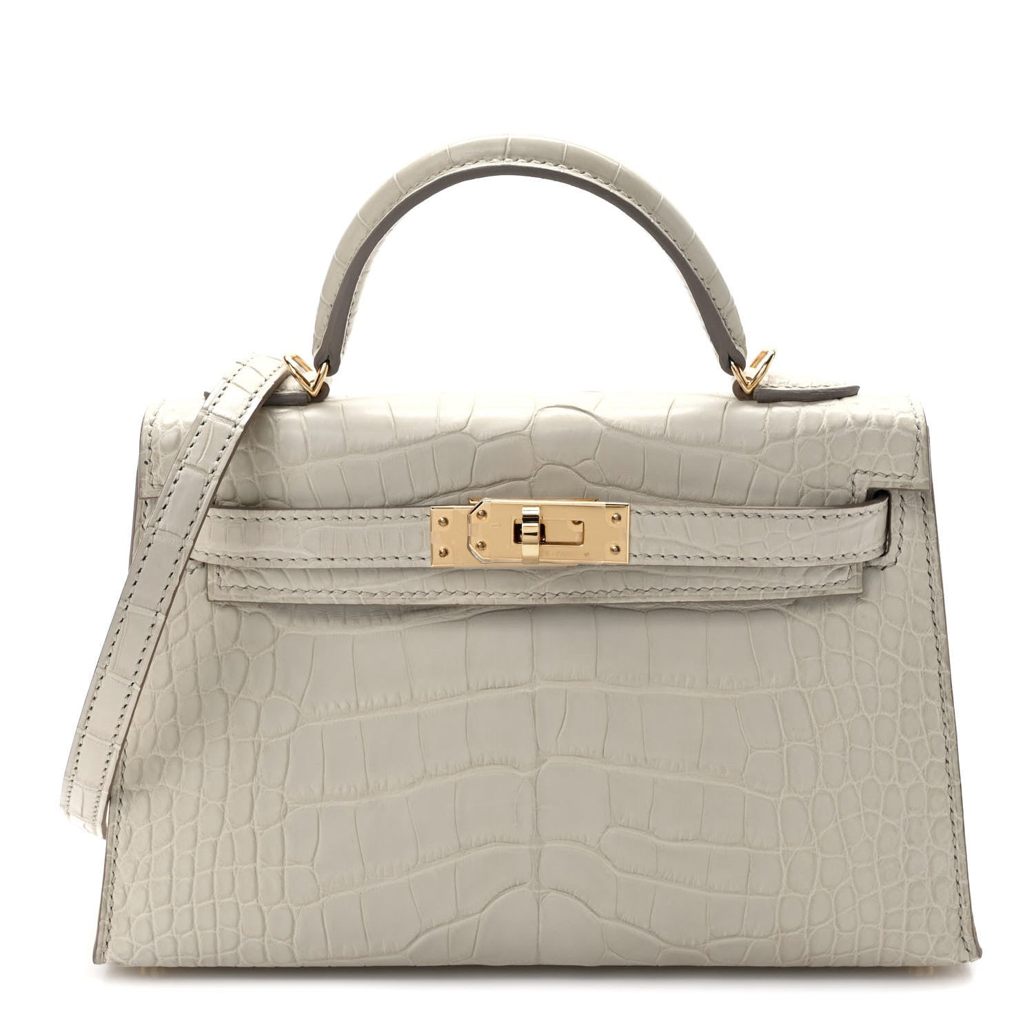 Hermes Matte Alligator Mini Kelly Sellier 20 Beton 1 of 9