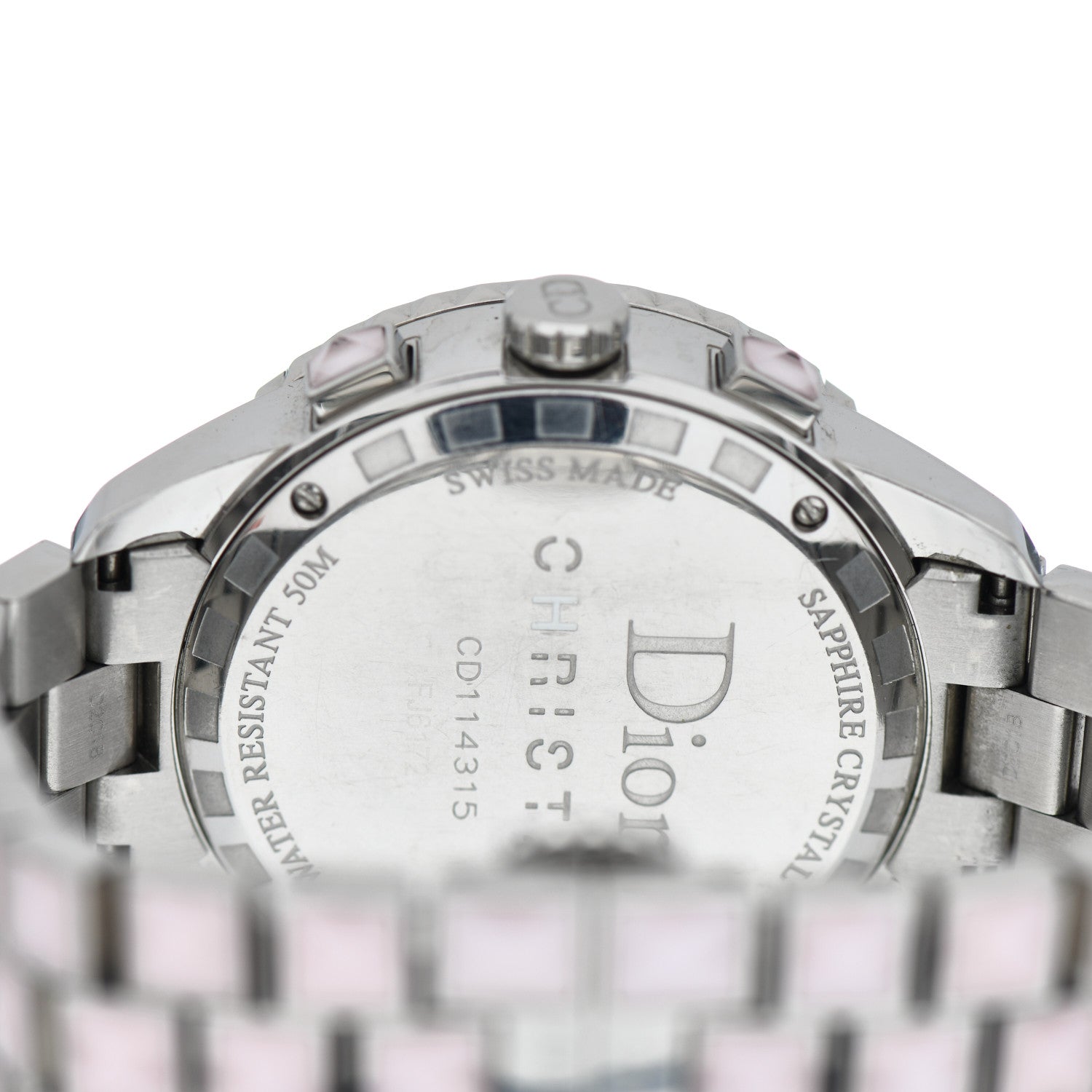 Christian Dior Stainless Steel Diamond Sapphire 38mm Christal Chronograph Quartz Watch Pink 4 of 4