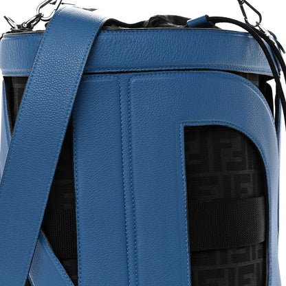 Fendi Jacquard Vitello Logo Bucket Bag Fiordaliso 8 of 10