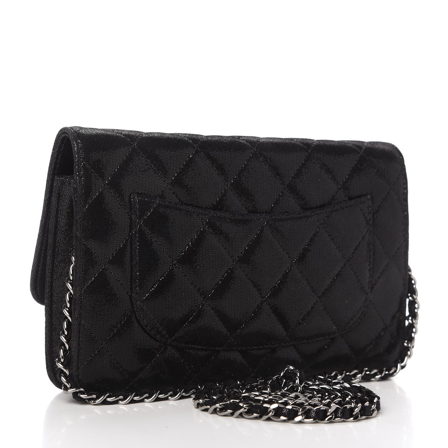 Chanel Iridescent Caviar Crystal Quilted Wallet On Chain WOC Black 3 of 11