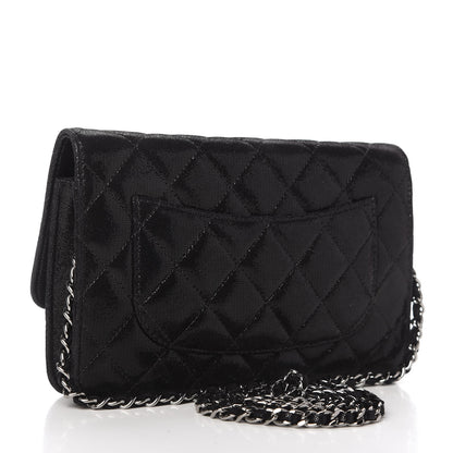Chanel Iridescent Caviar Crystal Quilted Wallet On Chain WOC Black 3 of 11