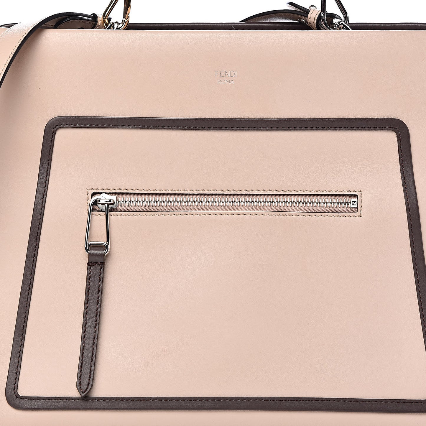 Vitello Century Opaco F is Fendi Bi-Color Regular Runaway Satchel Soap Moresco