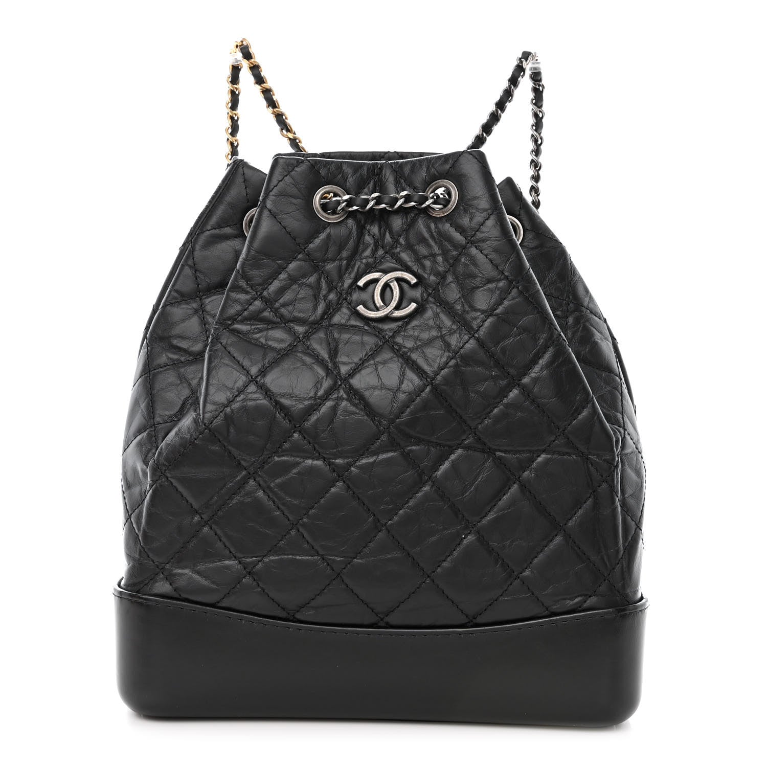 Chanel Aged Calfskin Quilted Gabrielle Backpack Black 1 of 11