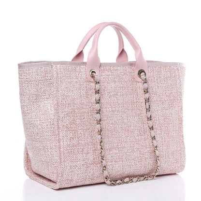 Chanel Straw Lurex Large Deauville Tote Pink 3 of 10