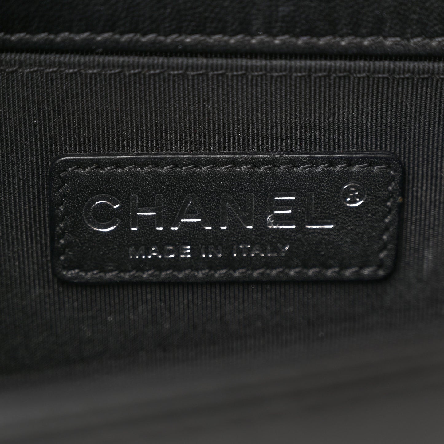 Lambskin Quilted Small Boy Flap Black White