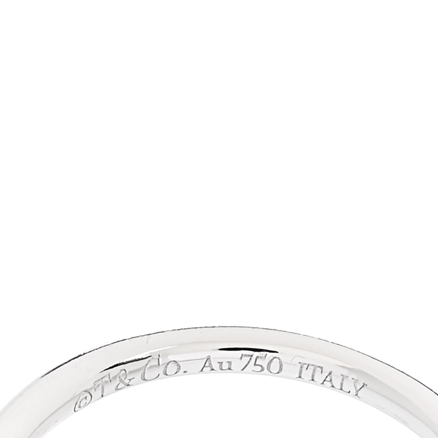 Tiffany 18K White Gold Diamond T Wire Ring 49 5 4 of 5