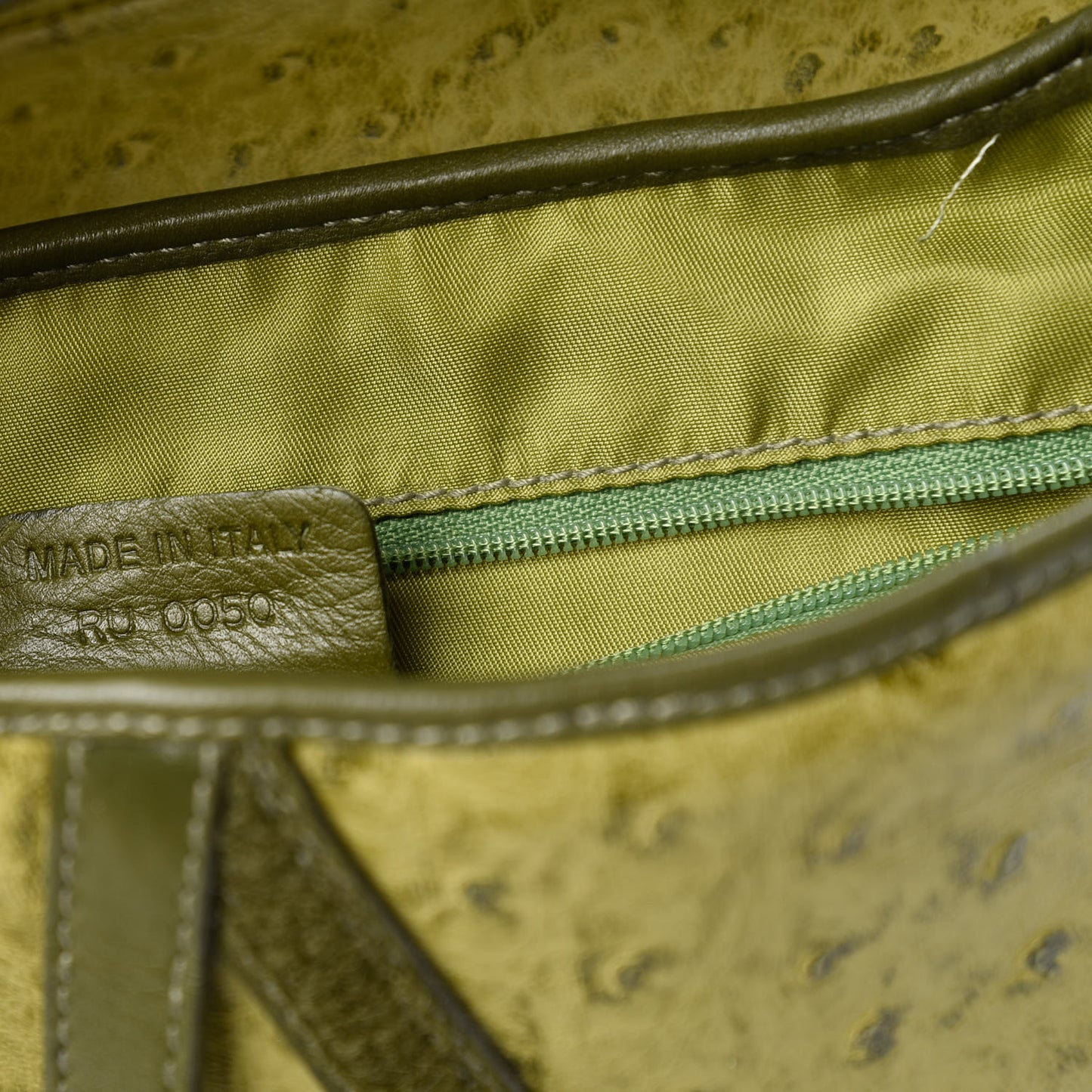 Ostrich Double Saddle Bag Green