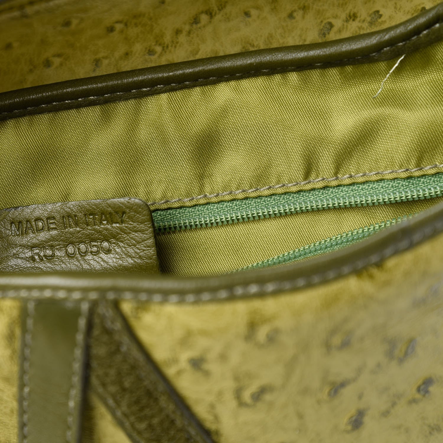 Christian Dior Ostrich Double Saddle Bag Green 9 of 11
