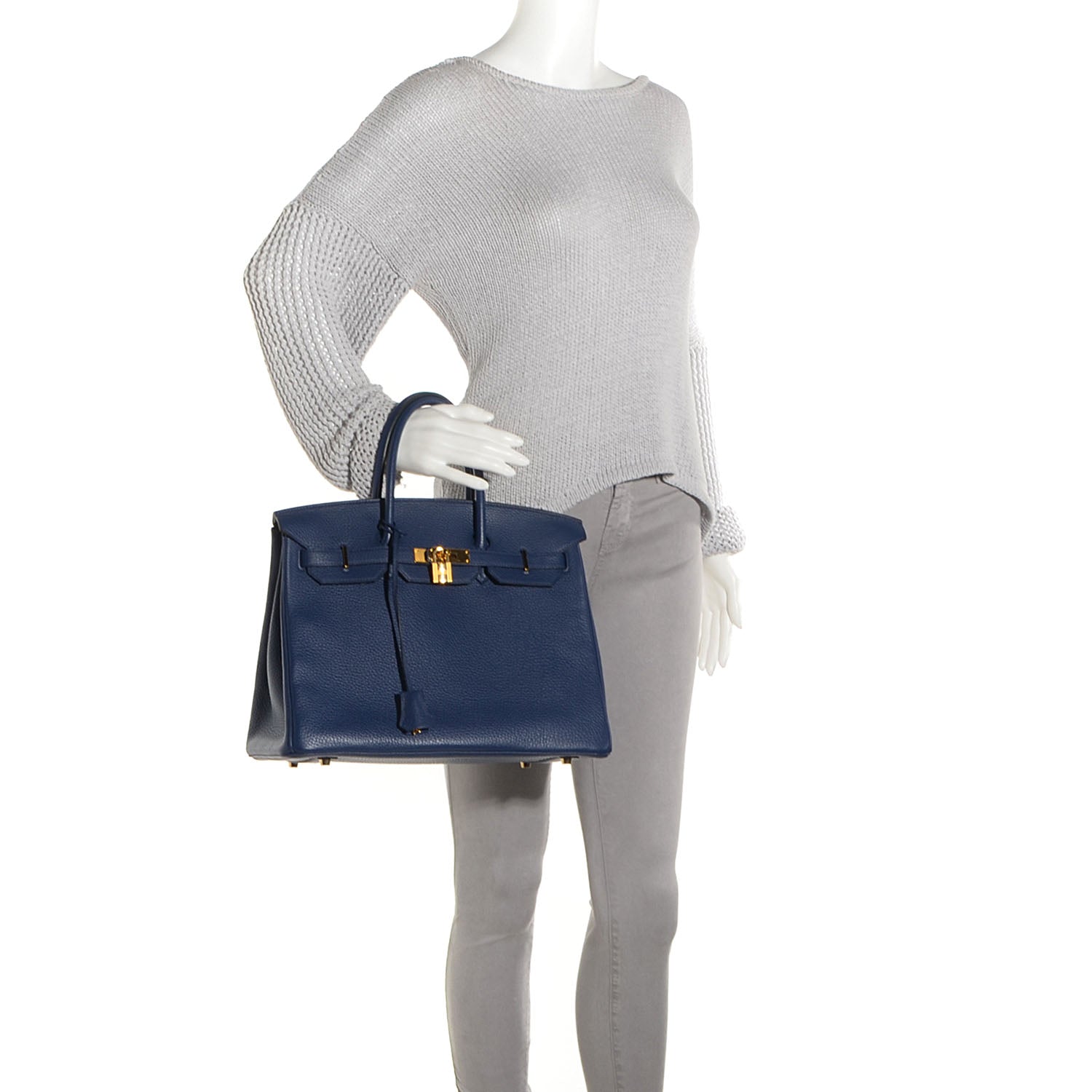 Hermes Taurillon Clemence Birkin 35 Bleu de Prusse 2 of 23
