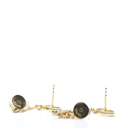 Christian Dior Crystal Star CD J'Adior Dangle Earrings Gold 3 of 5