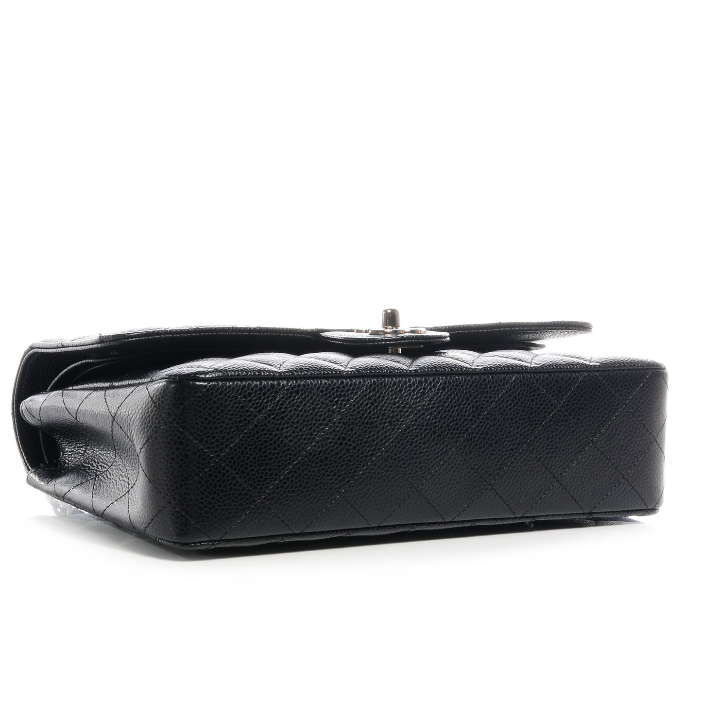 Caviar Quilted Medium Double Flap Black