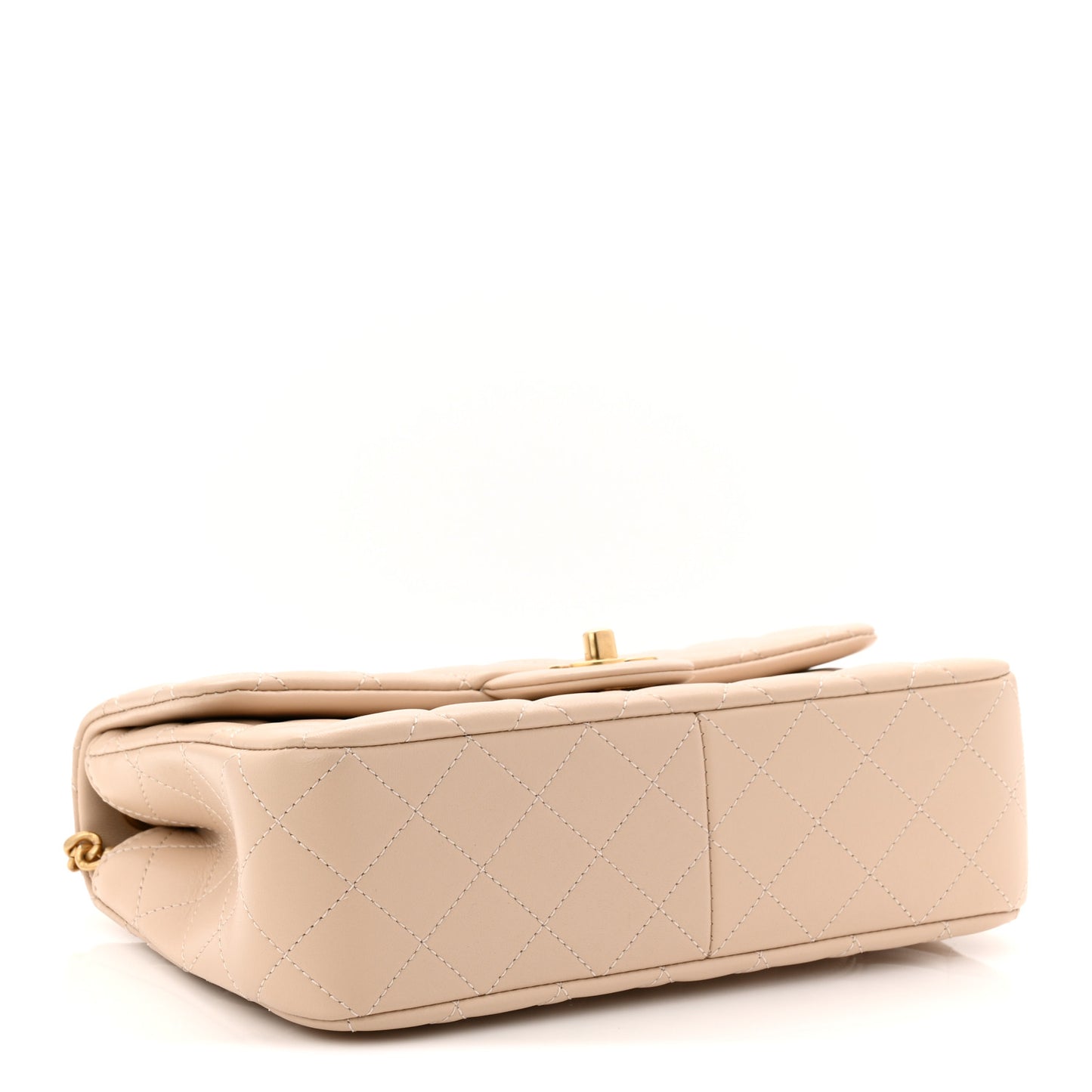 Lambskin Quilted Small Sweet Camellia Flap Beige