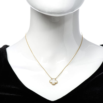 Van Cleef & Arpels 18K Yellow Gold Mother of Pearl Vintage Alhambra Pendant Necklace 2 of 5