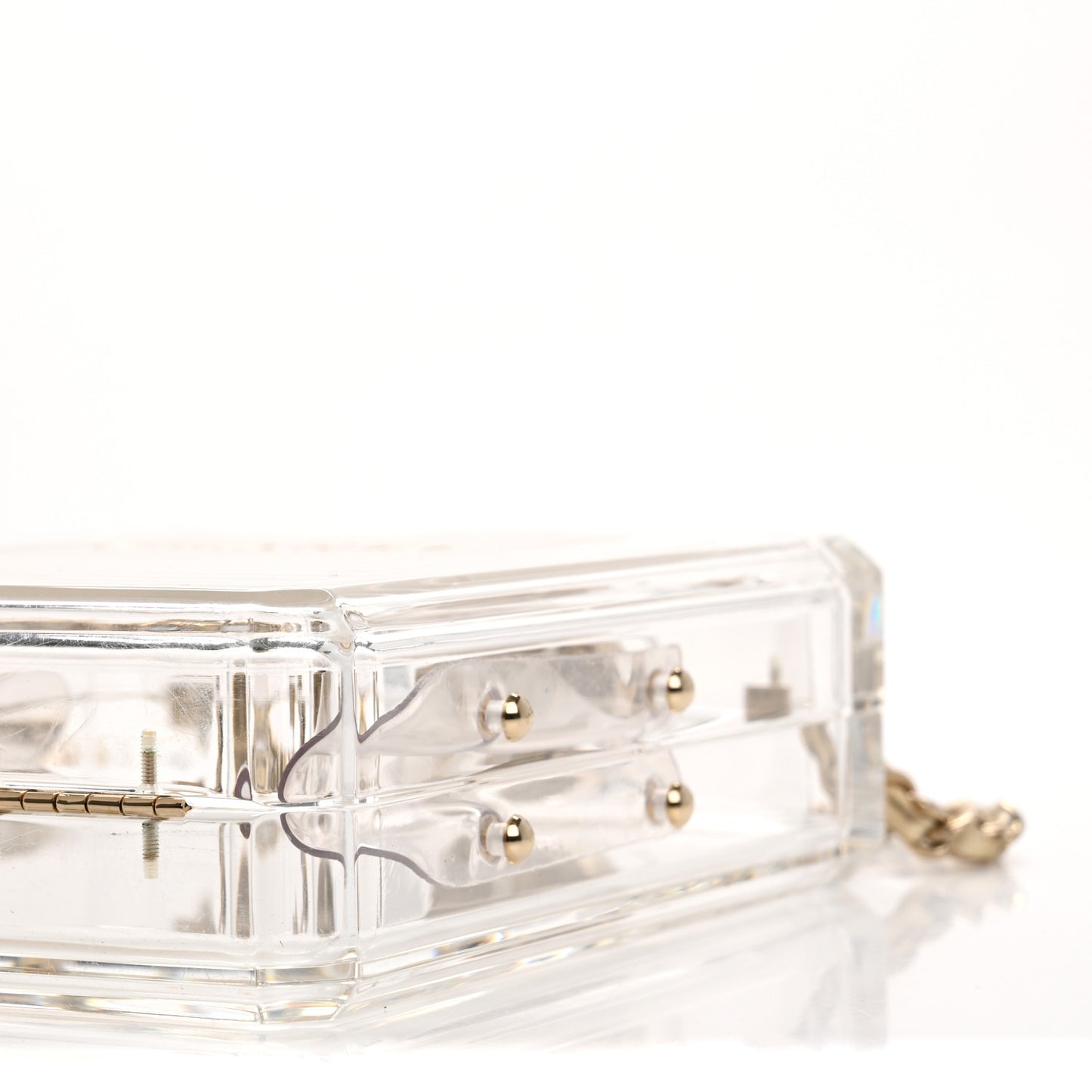 Transluscent Plexiglass Perfume Bottle Clutch