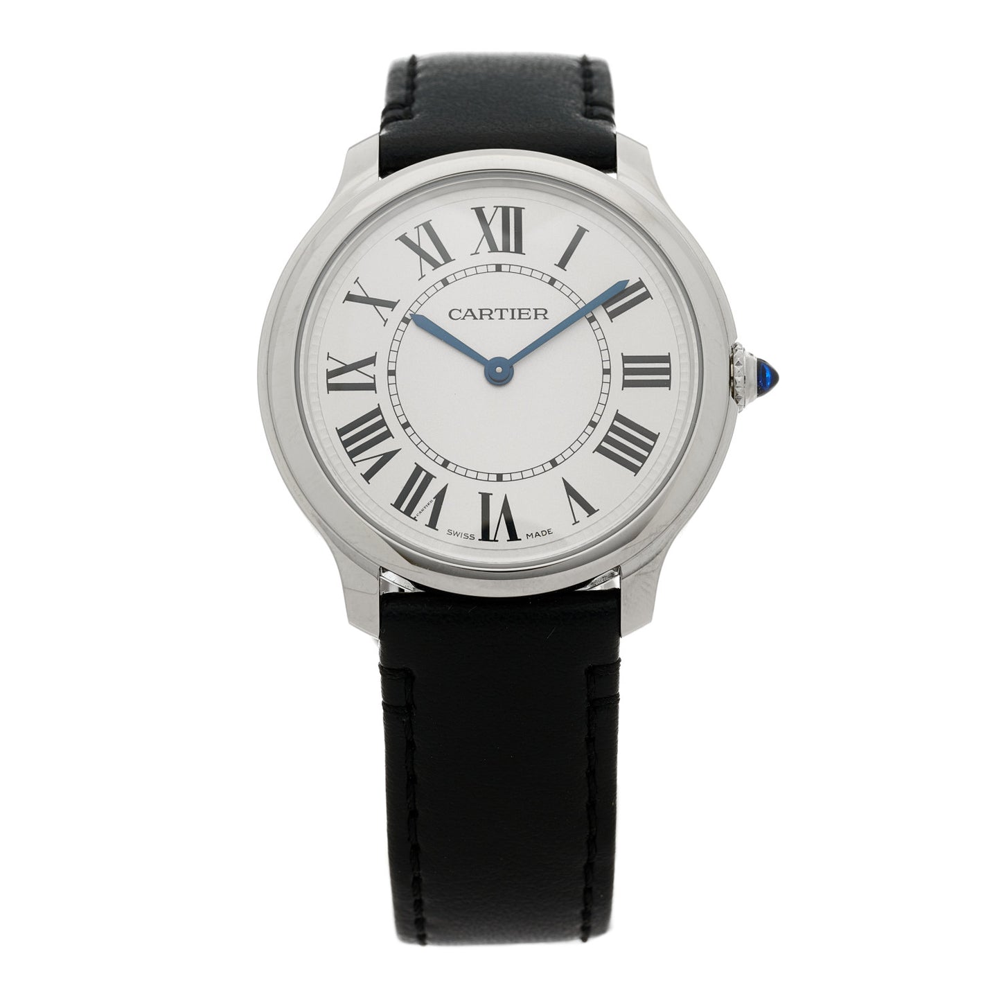 Stainless Steel Calfskin 36mm Ronde Must de Cartier Quartz Watch
