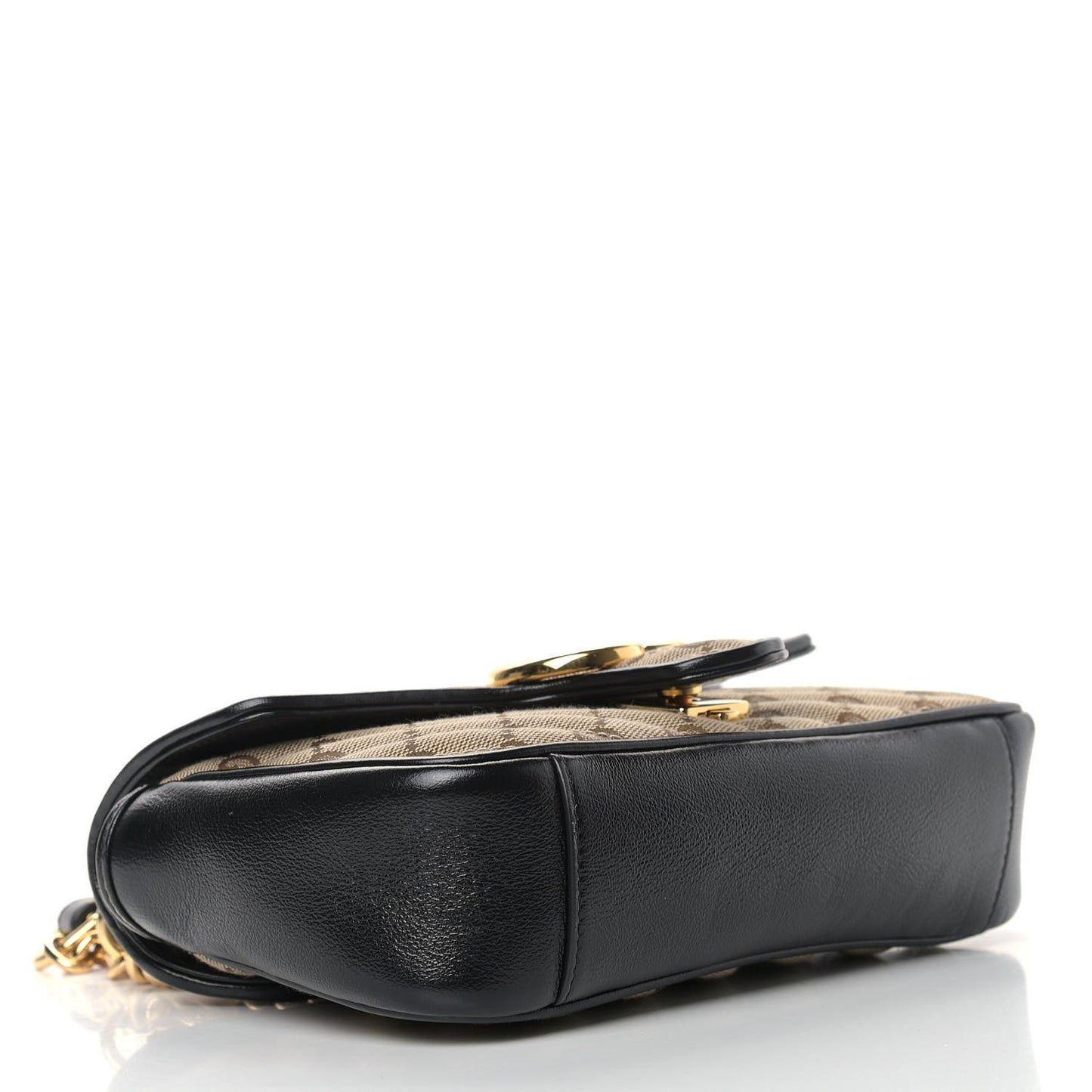 Monogram Matelasse Diagonal Mini GG Marmont Shoulder Bag Beige Black
