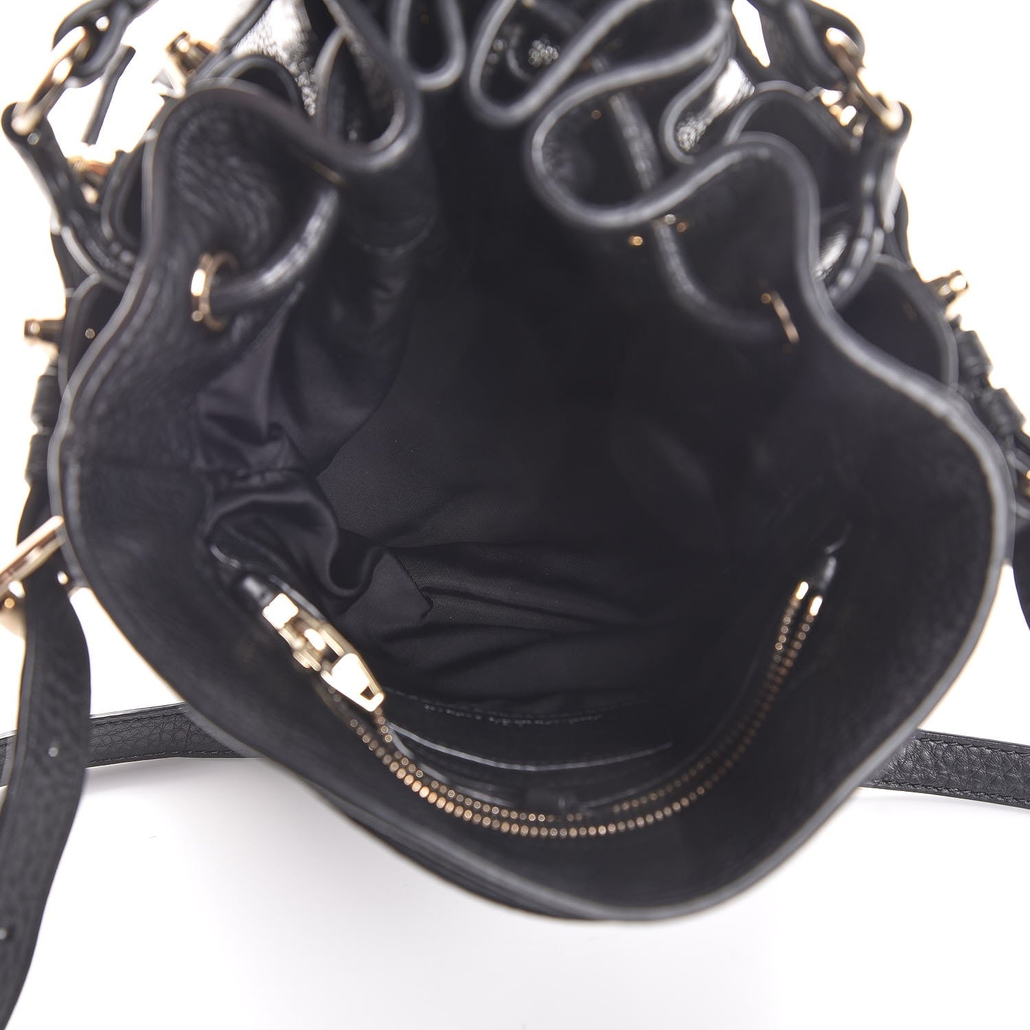 Alexander Wang Pebbled Lambskin Diego Bucket Bag Black Antique Brass Hardware 5 of 7