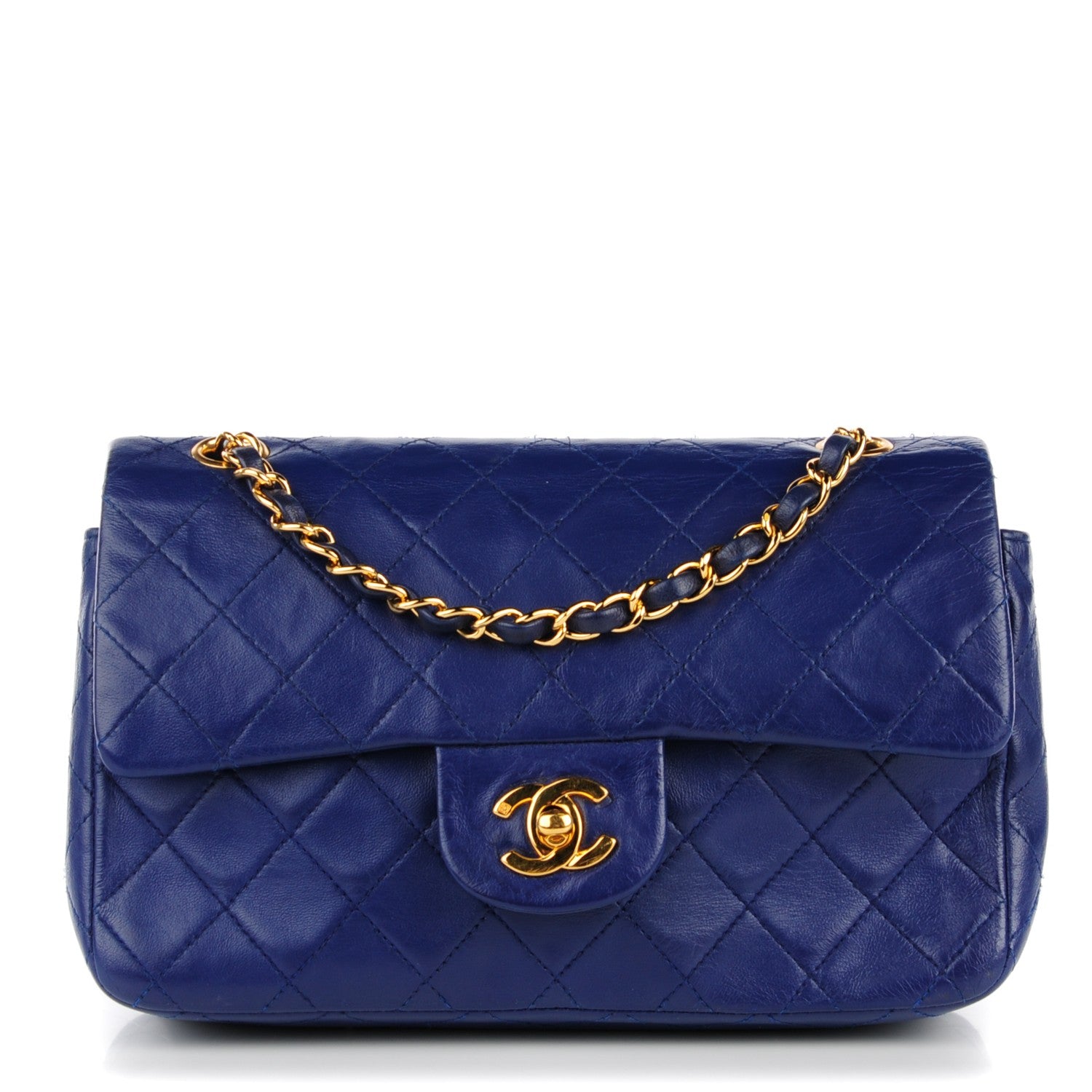 Chanel Lambskin Quilted Medium Double Flap Blue 1 of 11