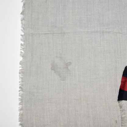 Gucci Silk Cotton GG Monogram Web Fringe Scarf Grey 3 of 6