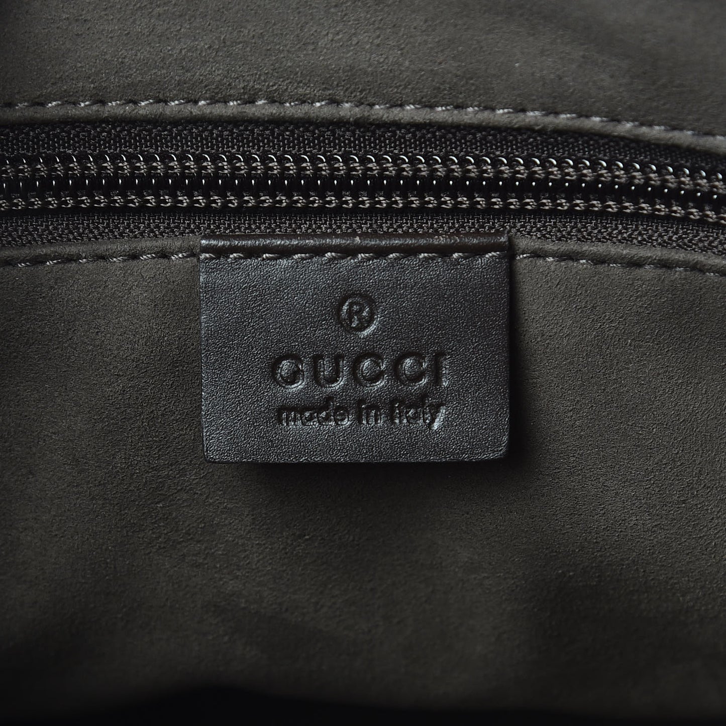 GG Supreme Monogram Small Zippered Tote Dark Brown
