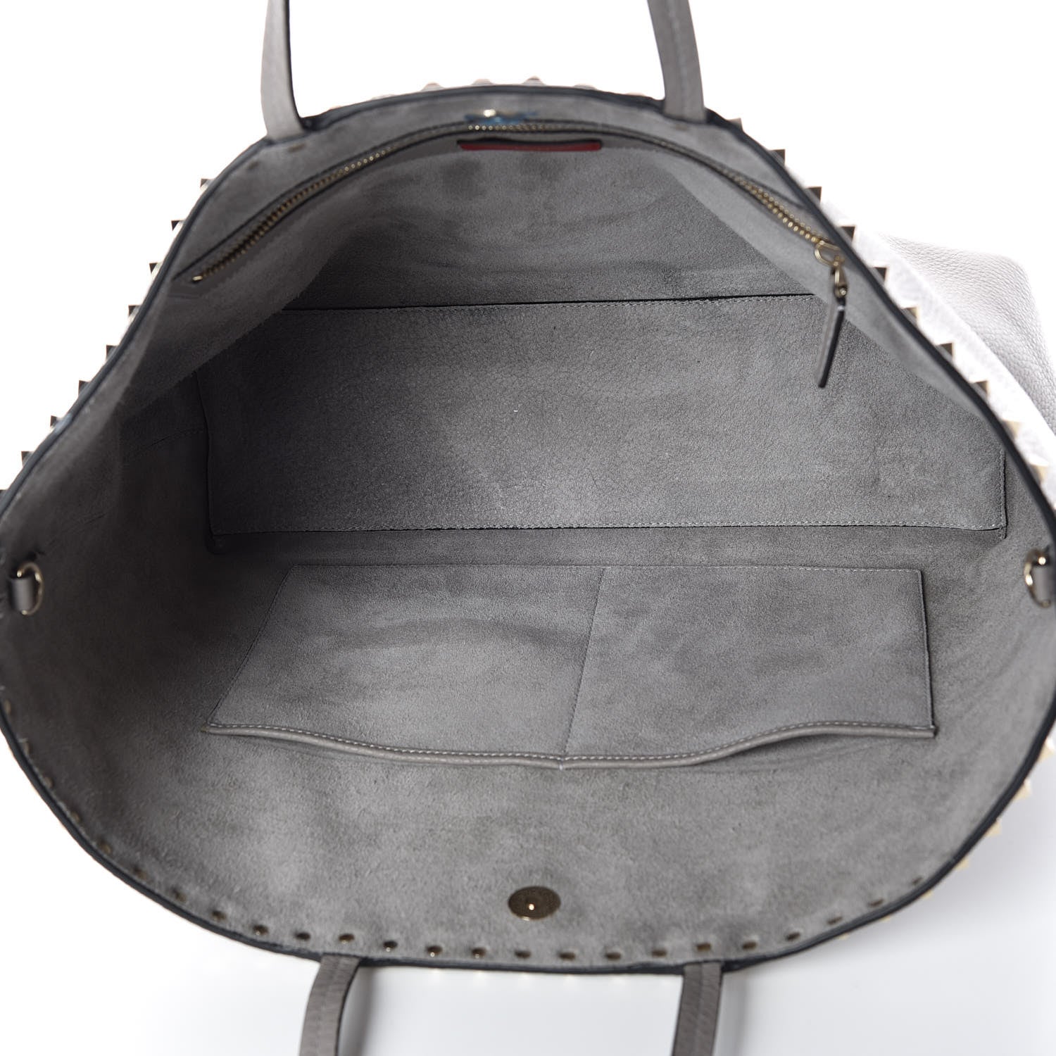 Valentino Garavani Grained Calfskin Rockstud Shoulder Tote Perla 7 of 9