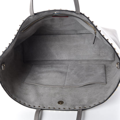 Valentino Garavani Grained Calfskin Rockstud Shoulder Tote Perla 7 of 9
