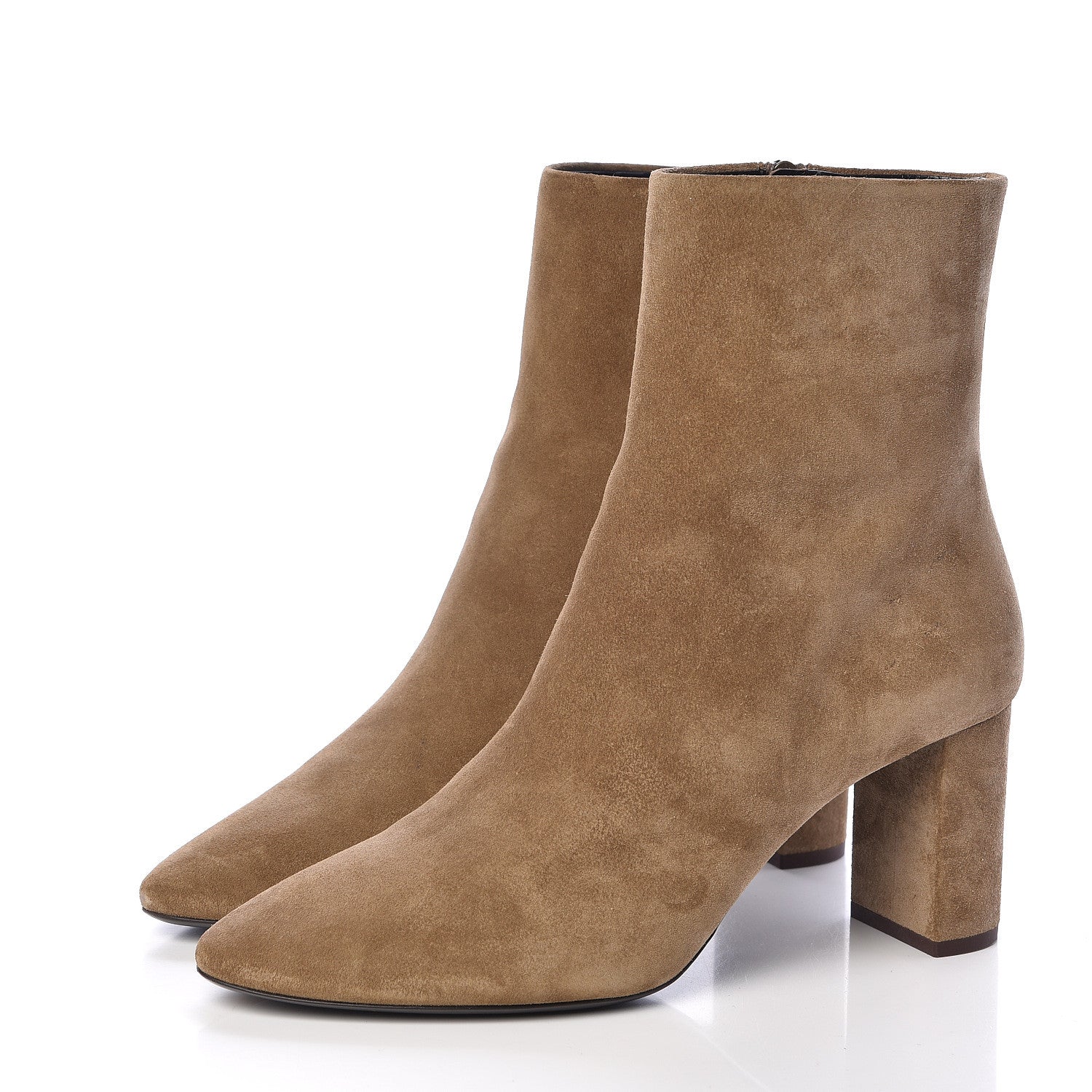 Saint Laurent Suede Loulou Ankle 70 Zip Boot 42 New Sigaro 3 of 10