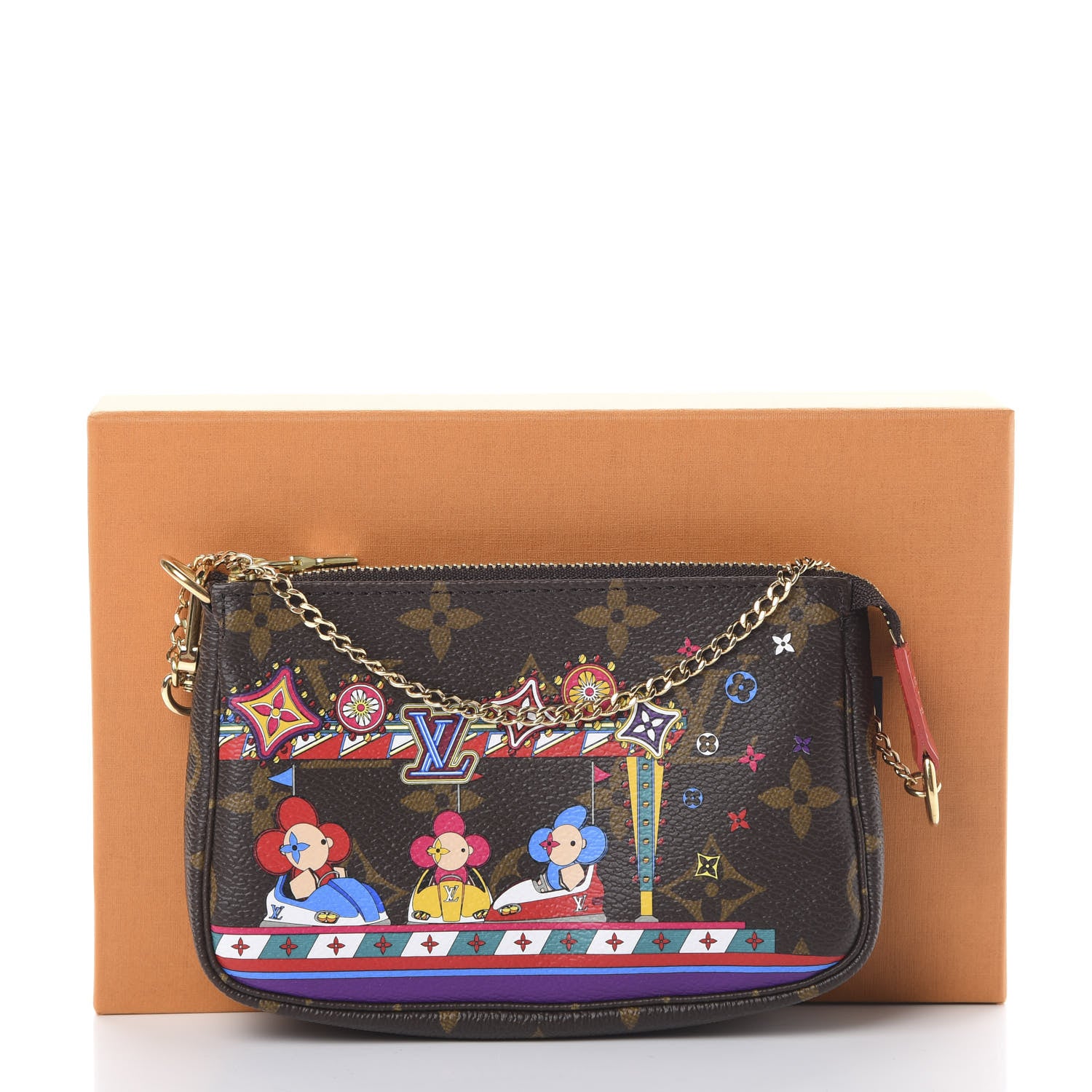 Louis Vuitton Monogram 2020 Christmas Animation Bumper Cars Mini Pochette Accessories Coquelicot 7 of 7