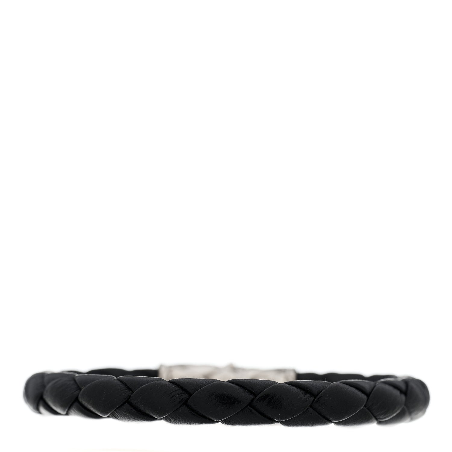 John Hardy Sterling Silver Leather 8mm Braided Station Bracelet Black 3 of 3