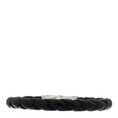 John Hardy Sterling Silver Leather 8mm Braided Station Bracelet Black 3 of 3