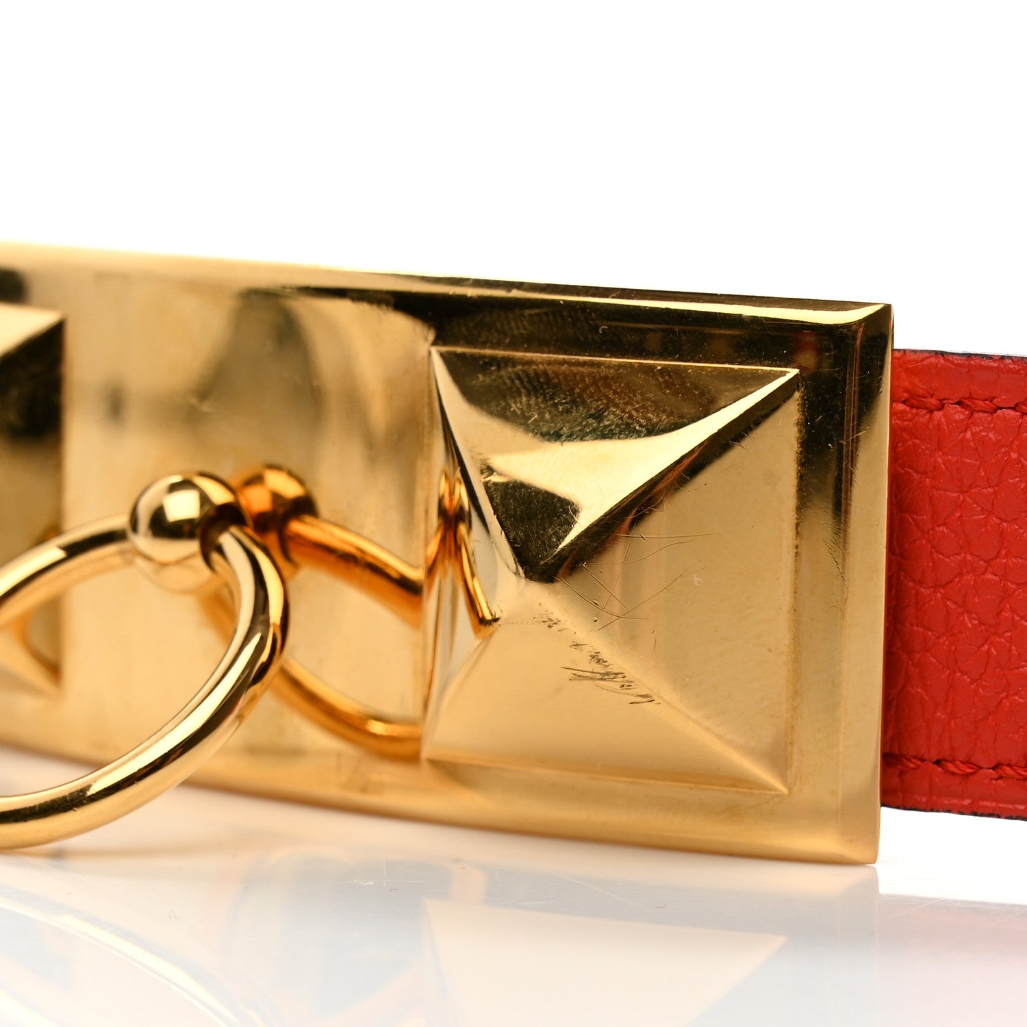 Hermes Swift Togo Rivale 18 Belt 90 Capucine Chocolate 6 of 6