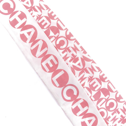 Chanel Silk CC Slim Bandeau Scarf Pink Grey 4 of 4