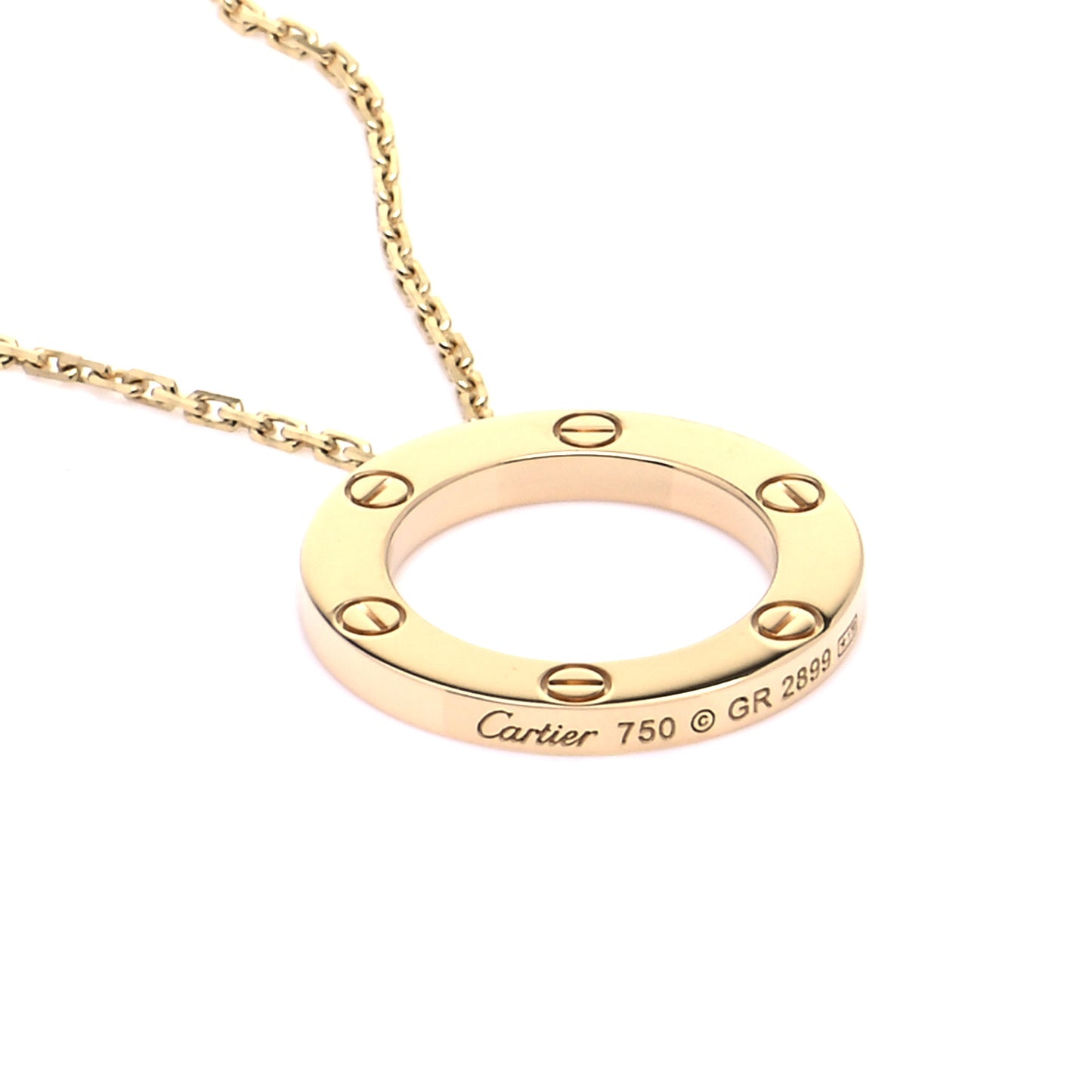 18K Yellow Gold LOVE Pendant Necklace