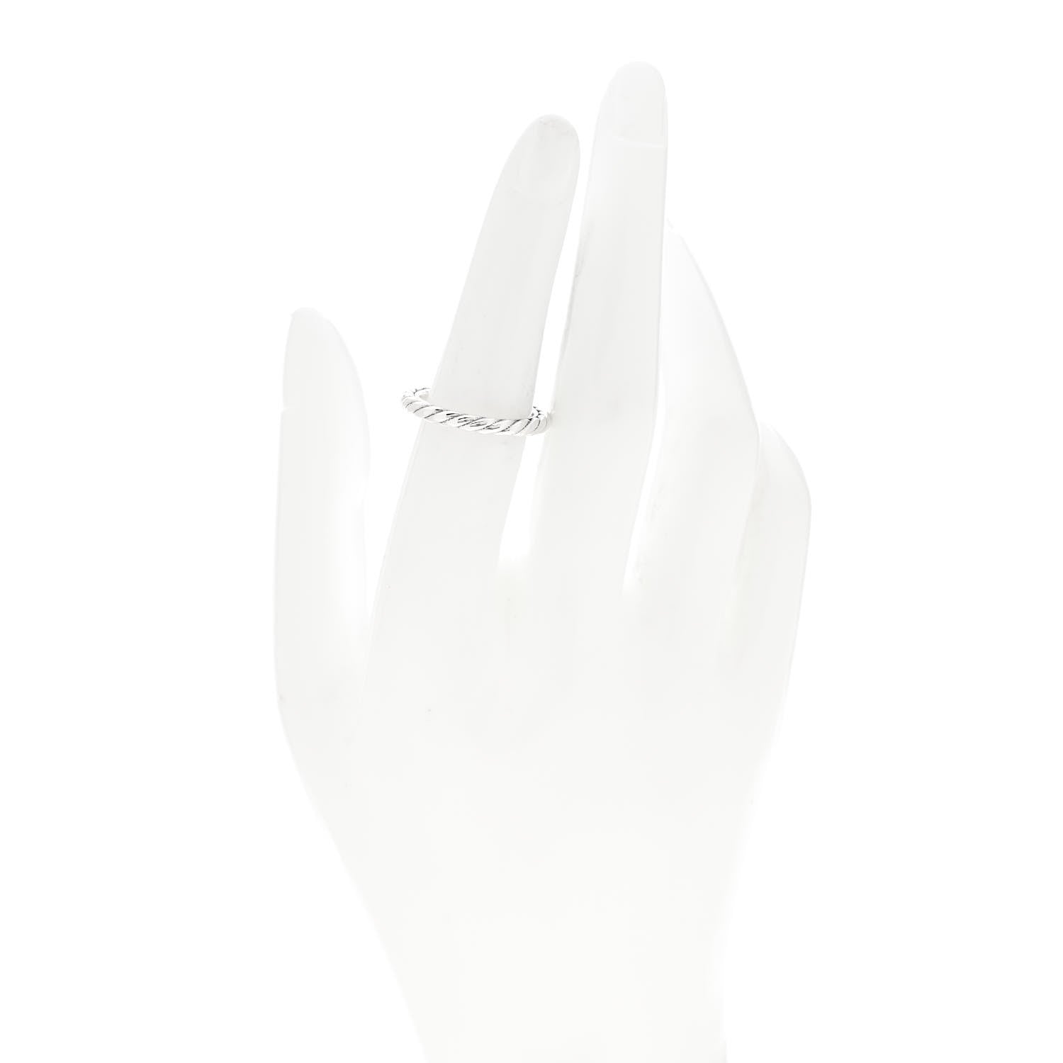 David Yurman Sterling Silver Cable Classics Band Ring 53 6.25 2 of 4