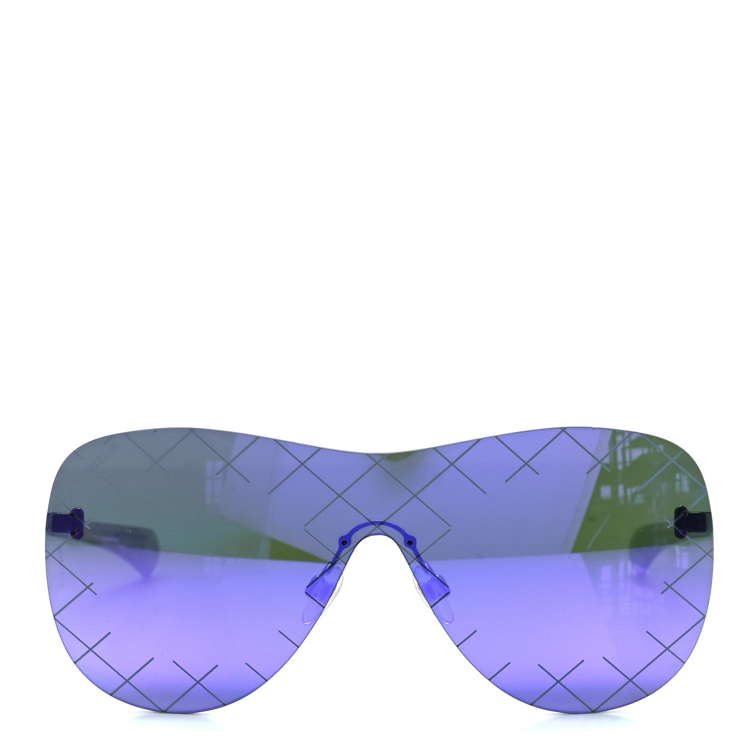 Chanel Shield Runway Sunglasses 4215 Silver Purple 2 of 7