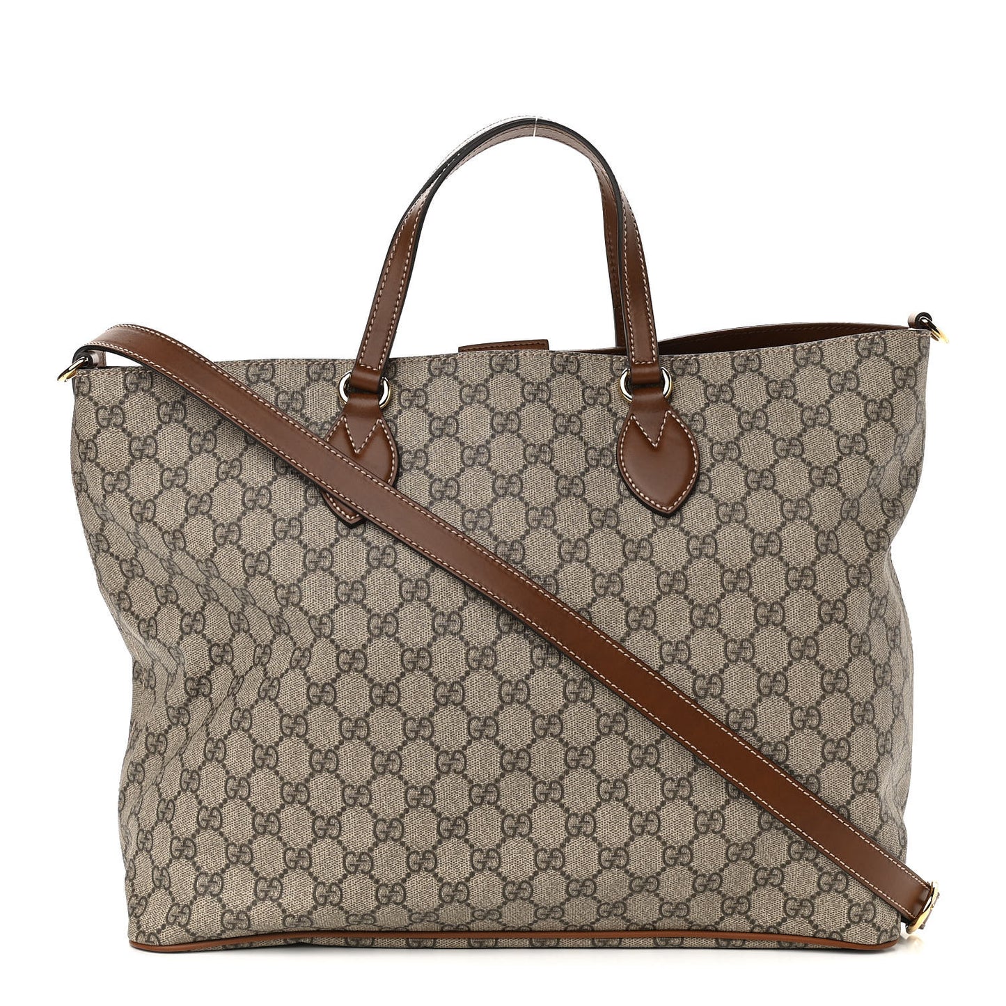 Soft GG Supreme Monogram Medium Crossbody Tote Beige Cuir