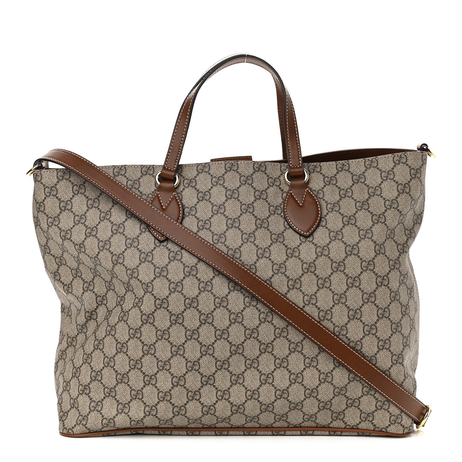 Gucci Soft GG Supreme Monogram Medium Crossbody Tote Beige Cuir 1 of 10