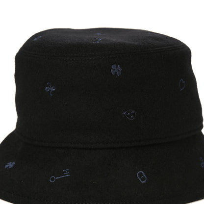 Hermes Cashmere Debbie Charms Bucket Hat 58 Black 7 of 7