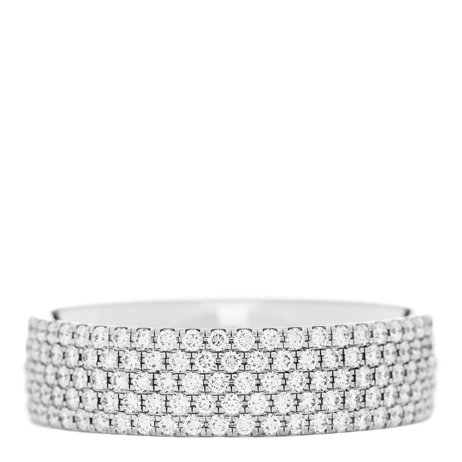 Tiffany 18K White Gold Diamond Metro Five-Row Ring 53 6.5 1 of 5