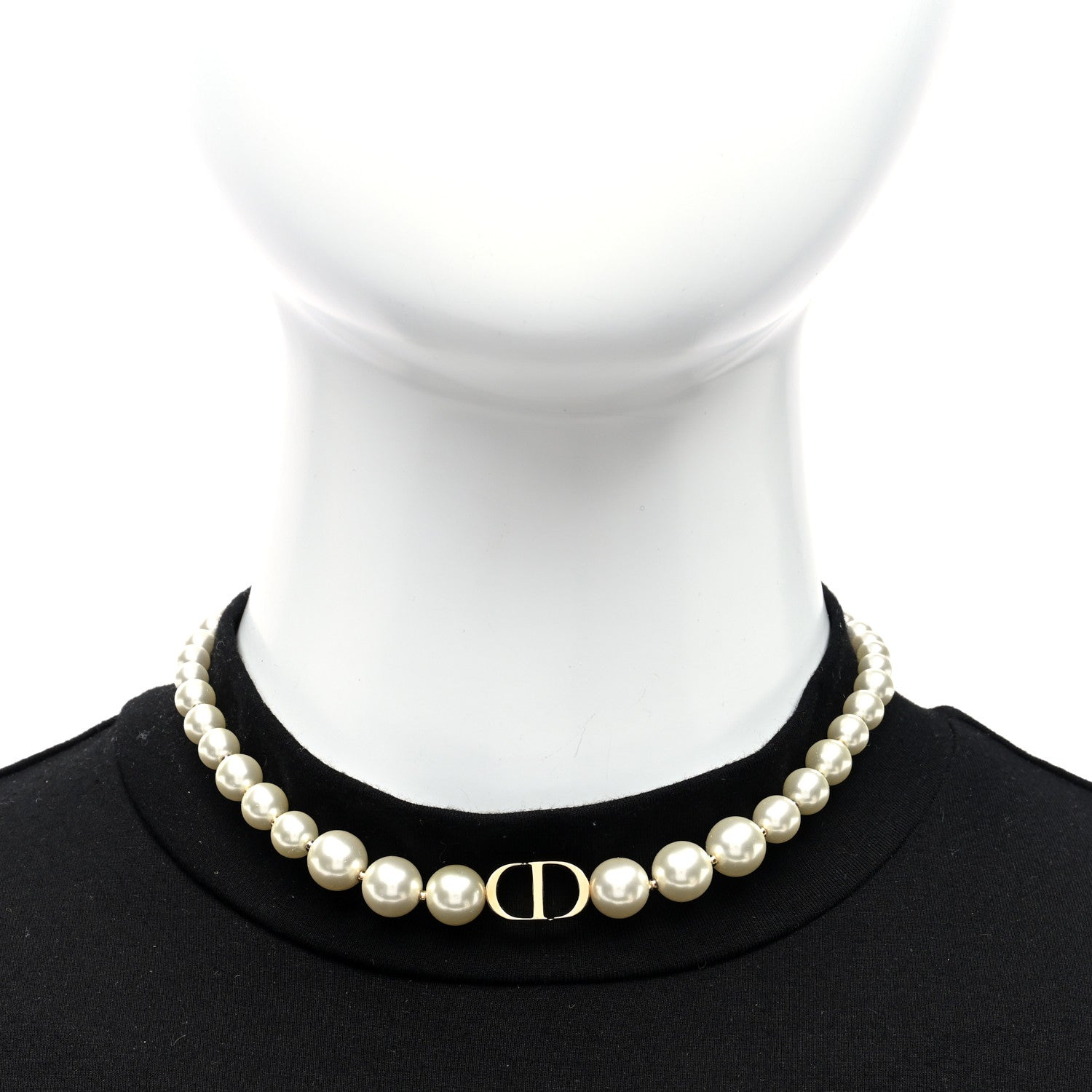Christian Dior Pearl 30 Montaigne Choker Necklace Gold 2 of 4