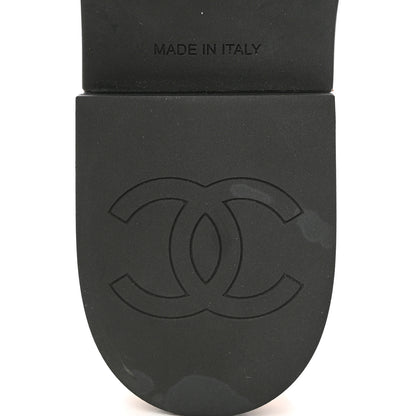 Chanel Lambskin Quilted CC Slip On Platform Sandals 40 Black 7 of 10