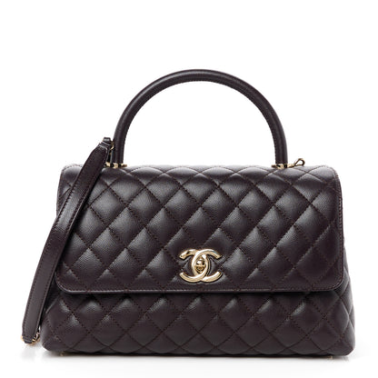 Chanel Caviar Quilted Small Coco Handle Flap Dark Brown 1 of 12
