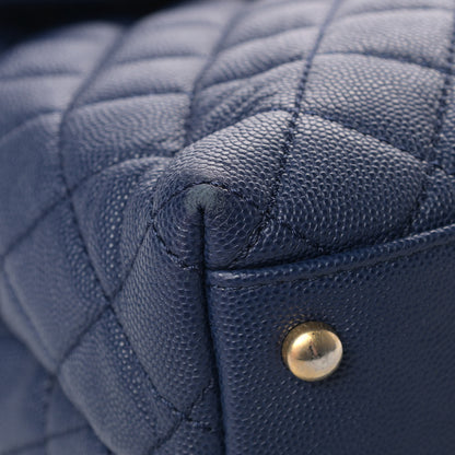 Chanel Caviar Lizard Quilted Large Coco Handle Flap Blue 7 of 11