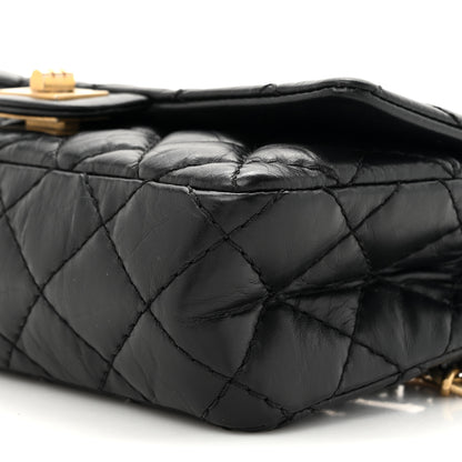 Chanel Aged Calfskin Quilted 2.55 Reissue Flap Belt Bag Clutch Black 9 of 11