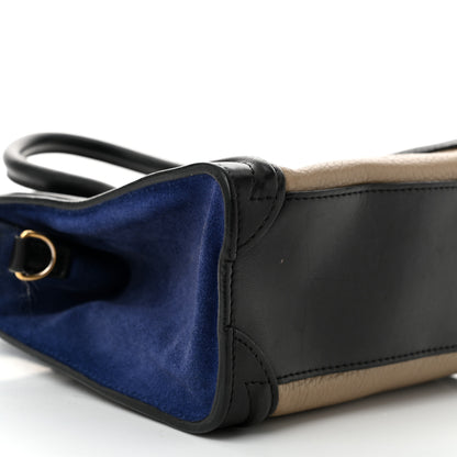 Celine Elephant Calfskin Suede Tri-color Nano Luggage Sand 8 of 13