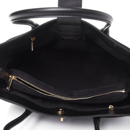 Chanel Calfskin Cerf Executive Shopper Tote Black 3 of 4